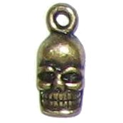 6 Antique Bronze Skull Charms - Skulls