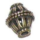 8 Antique Bronze Double Basket Beads