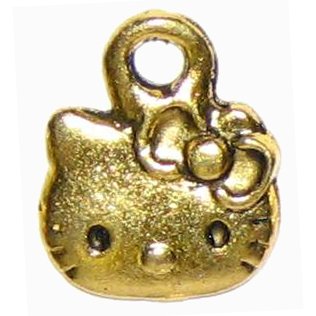 6 Gold Metal Sanrio Hello Kitty Charms - Cats