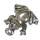6 Antique Silver Frog Charms