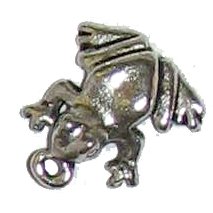 6 Antique Silver Frog Charms