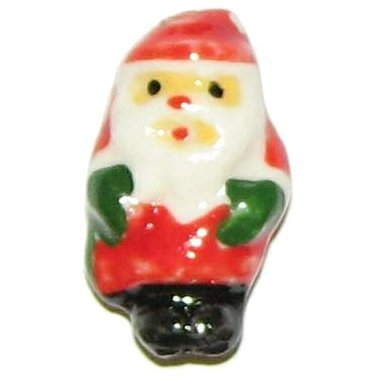 3 Ceramic Santa Claus Beads - Santas