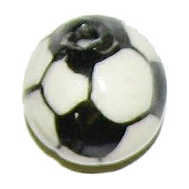 3 Ceramic Soccer Ball Beads - Balls