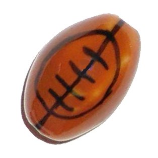 3 Ceramic Football Beads - Footballs