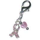 Handmade Sparkle Breast Cancer Awareness Zipper Pull