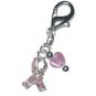 Handmade Sparkle Breast Cancer Awareness Zipper Pull
