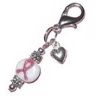 Handmade Breast Cancer Awarness Ceramic Zipper Pull