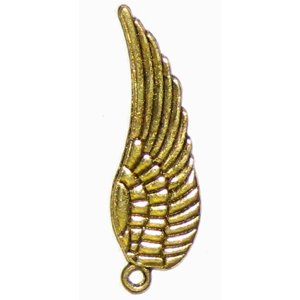 6 Antique Gold Angel Wing Charms - Wings