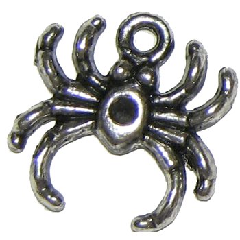 6 Antique Silver Spider Charms - Spiders