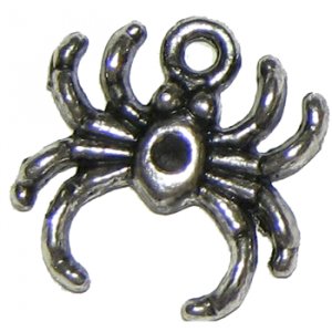 6 Antique Silver Spider Charms - Spiders