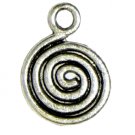 6 Antique Silver Swirl Charms