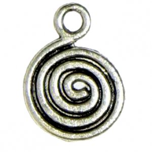 6 Antique Silver Swirl Charms