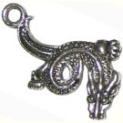 6 Antique Silver Dragon Charms - Dragons