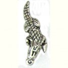 6 Antique Silver Alligator Charms