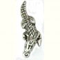 6 Antique Silver Alligator Charms