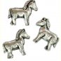 6 Antique Silver Horse Beads - Horses