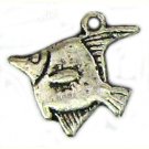 6 Antique Silver Angelfish Charms