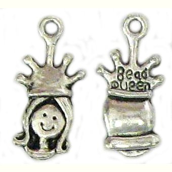 6 Antique Silver Princess Head Charms - Princesses