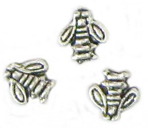 10 Antique Silver Bee Beads - Bees