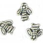 10 Antique Silver Bee Beads - Bees