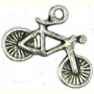 6 Antique Silver Bicycle Charms - Bikes