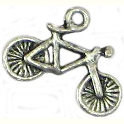 6 Antique Silver Bicycle Charms - Bikes