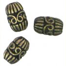 10 Antique Bronze Swirl Barrel Beads