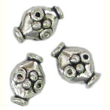 10 Bright Silver Pot Telescope Beads