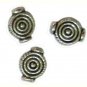 10 Antique Silver Target Beads