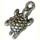 6 Antique Silver Creeping Turtle Charms