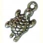 6 Antique Silver Creeping Turtle Charms