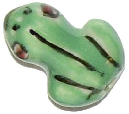 3 Ceramic Frog Beads - Frogs