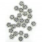 100 7mm Antique Silver Daisy Spacer Beads