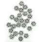 100 7mm Antique Silver Daisy Spacer Beads