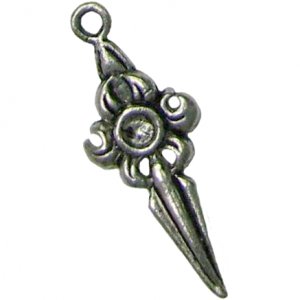 6 Antique Silver Dagger Charms - Daggers