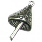 6 Antique Silver Mushroom Charms - Mushrooms