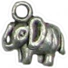 6 Antique Silver Elephant Charms - Elephants
