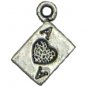 6 Antique Silver Ace of Hearts Charms