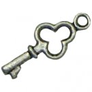 6 Antique Silver Miniature Key Charms - Keys