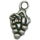 6 Antique Silver Miniature Grape Charms - Grapes