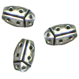 10 Pot Silver Ladybug Beads - Ladybugs