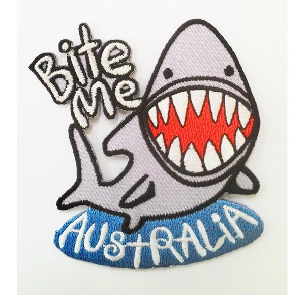 Shark bite me Australia patch.