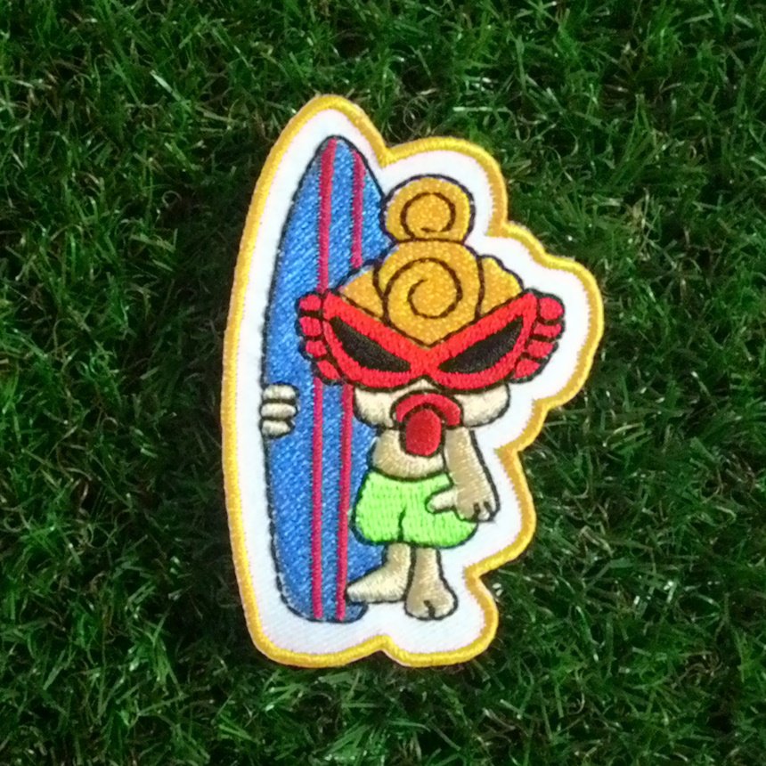 Cute surf girl applique iron on patch.
