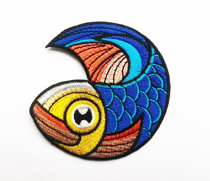 Blue Japanese Koi Carp Carpfish patch.