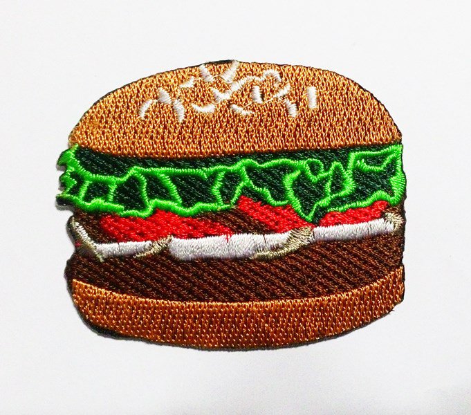 Hamburger cute iron on patch.