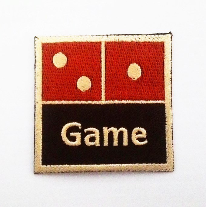 Retro Domino Game Iron on Patch.