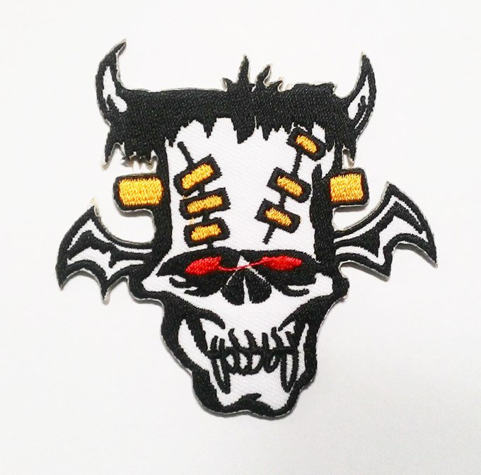 Embroidered Frankenstein batman have horn iron-on patch.
