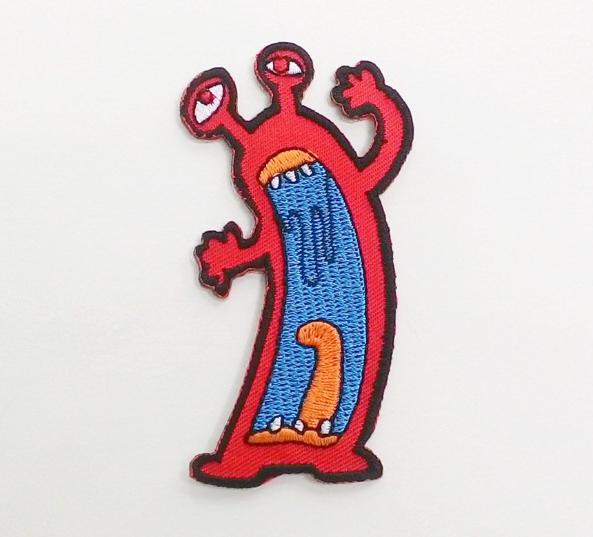 red monster Iron on Patch.