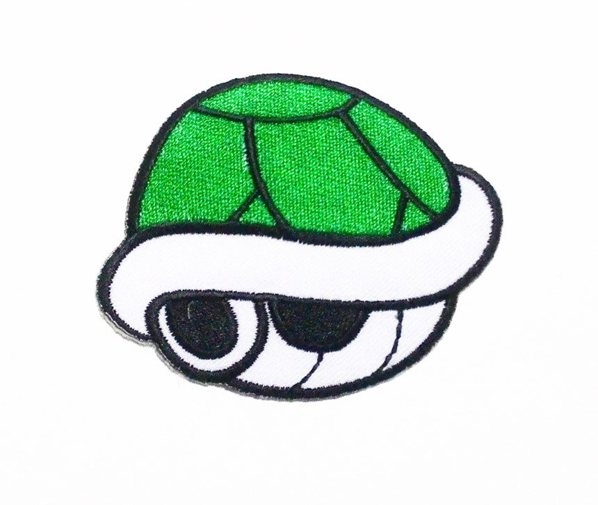Green Tortoise shell Embroidered Iron On Patch.