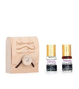 Ambrosial Gift Set 3ml-2 Attar Black Musk White Oud 100% Natural Pure